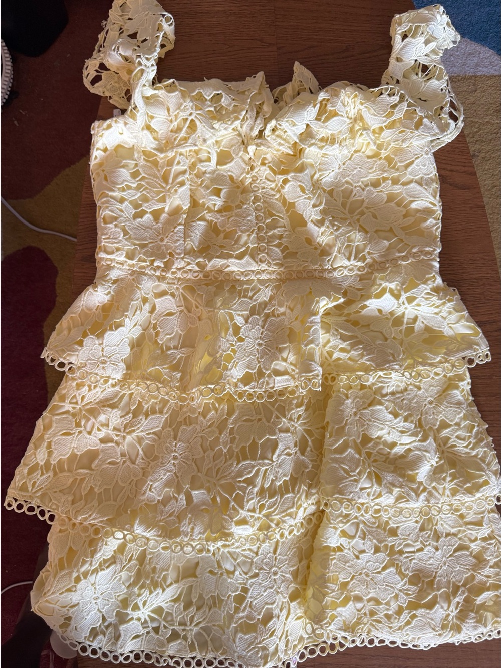 City Chic Pale Yellow Lace Sundress